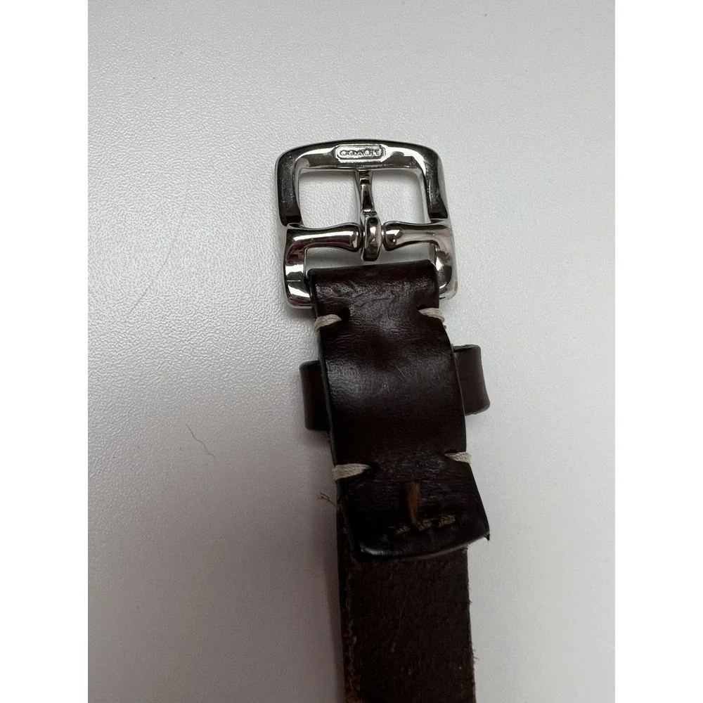 Coach Belt Brown  Cowhide Leather Brass Buckle Made In Italy 7/8